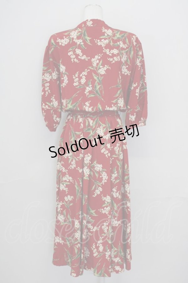 画像2: INGEBORG / 桜プリントワンピース  赤 T-25-08-24-015-LO-OP-SA-ZT003 (2)