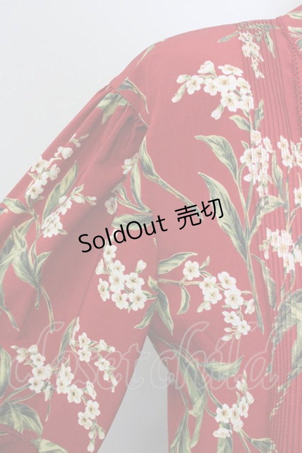 画像4: INGEBORG / 桜プリントワンピース  赤 T-25-08-24-015-LO-OP-SA-ZT003 (4)