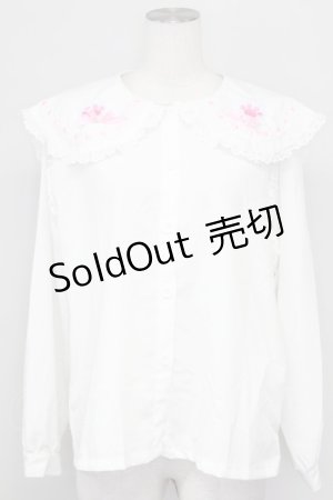 画像: ACDC RAG / ホイップネコブラウス  白Ｘピンク T-25-08-25-001-PU-BL-SA-ZI