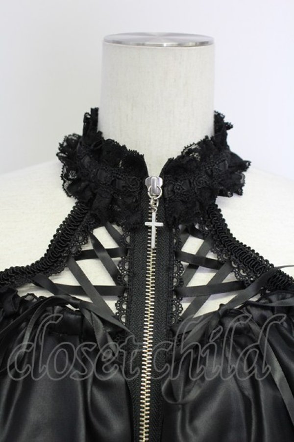 画像3: MR corset / H&A DOUBLE NECK LACE MINI TUNIC DRESS  黒 T-25-08-25-020-PU-OP-SA-ZT (3)