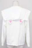 画像2: ACDC RAG / ホイップネコブラウス  白Ｘピンク T-25-08-25-001-PU-BL-SA-ZT (2)