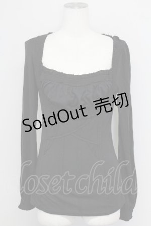 画像: OZZ ANGELO / ラメ入り長袖トップス  ブラック T-25-08-25-006-OO-TO-SA-ZI