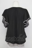 画像2: axes femme / 袖レース前結びトップス M ブラック T-25-08-25-009-AX-TO-SA-ZT (2)