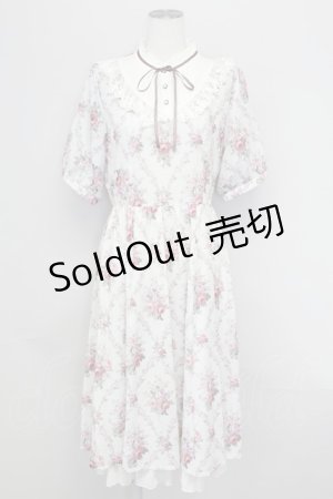 画像: axes femme / アイビーローズ柄ワンピース  アイボリー T-25-08-25-010-AX-OP-SA-ZI