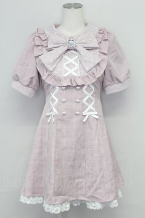 画像: DearMyLove / ハートドットヨークレースアップワンピース M ピンク T-25-08-25-014-EL-OP-SA-ZT