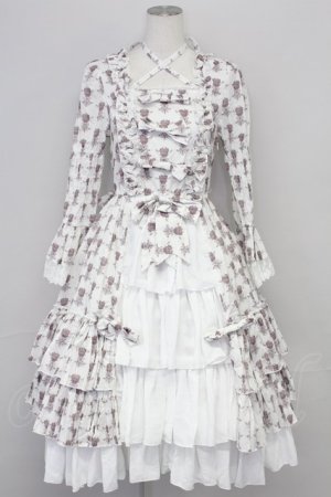画像: ATELIER PIERROT / Rosy Bouquet Dress 1 ライトグレー T-25-08-25-016-EL-OP-SA-ZT