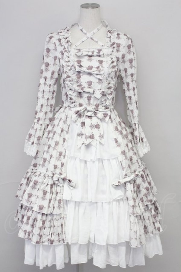 画像1: ATELIER PIERROT / Rosy Bouquet Dress 1 ライトグレー T-25-08-25-016-EL-OP-SA-ZT (1)