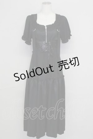 画像: MR corset / コルセットデザインワンピース  黒 T-25-08-25-019-PU-OP-SA-ZI