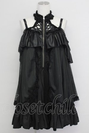 画像: MR corset / H&A DOUBLE NECK LACE MINI TUNIC DRESS  黒 T-25-08-25-020-PU-OP-SA-ZT