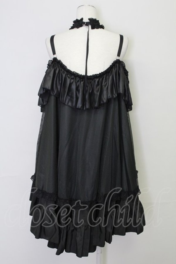 画像2: MR corset / H&A DOUBLE NECK LACE MINI TUNIC DRESS  黒 T-25-08-25-020-PU-OP-SA-ZT (2)