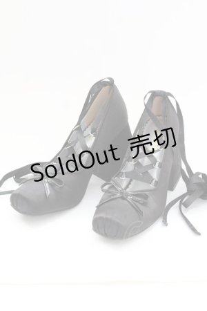 画像: BerryQ / 乙女のメヌエット サテンヒールパンプス 37 ブラック T-25-08-27-020-LO-SH-SA-ZI