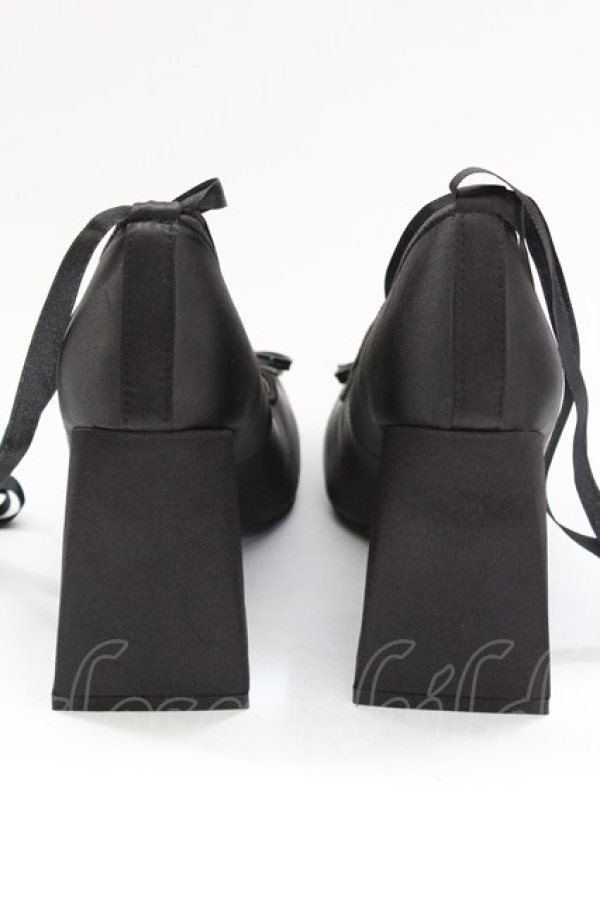 画像3: BerryQ / 乙女のメヌエット サテンヒールパンプス 37 ブラック T-25-08-27-020-LO-SH-SA-ZI (3)