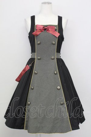 画像: metamorphose / 研究生ジャンパースカート  グレー T-25-08-27-008-ME-OP-SA-ZT