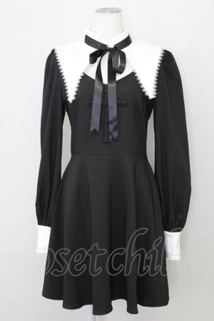 画像: DARK IN LOVE / Gothic lolita black and white bow neck dress  黒Ｘ白 T-25-08-27-009-PU-OP-SA-ZT