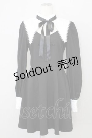 画像: DARK IN LOVE / Gothic lolita black and white bow neck dress  黒Ｘ白 T-25-08-27-009-PU-OP-SA-ZT
