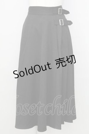 画像: EAT ME / サイドプリーツアシンメトリースカート S 黒 T-25-08-27-011-LO-SK-SA-ZI