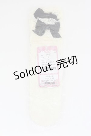 画像: To Alice / ヴィンテージドールソックス  アイボリーＸ黒 T-25-08-27-019-LO-ZA-SA-ZI