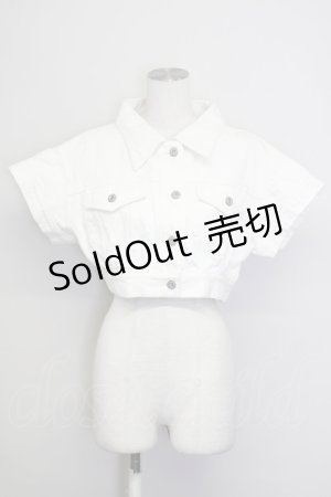 画像: Melt the lady / 半袖ジャケット  白 T-25-08-30-025-PU-JA-SA-ZI