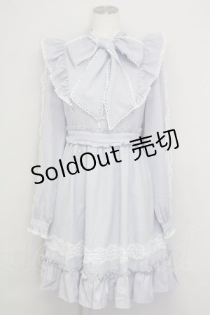 画像: Amavel / Pretty Laceボウタイワンピース  サックス T-25-08-30-026-CA-OP-SA-ZT