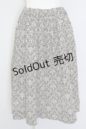 画像: Physical Drop / 総柄スカート  黒Ｘブラウン T-25-08-30-034-LO-SK-SA-ZI