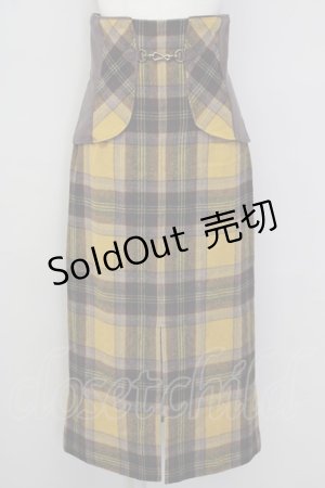 画像: Lily Brown / ビット付き合皮切り替えタイトスカート  ブラウン T-25-08-30-035-EL-SK-SA-ZI