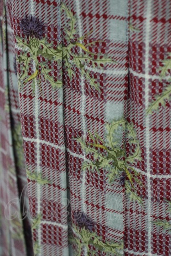 画像4: PINK HOUSE / チェックたんぽぽ風スカート  赤ＸグレーチェックＸ紫 T-25-08-30-036-LO-SK-SA-ZS (4)