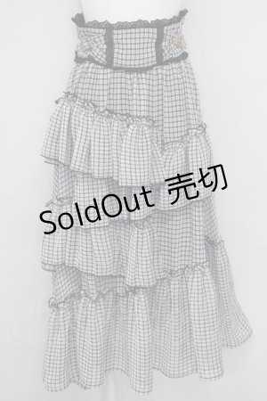 画像: Rojita / ランダムフレアロングスカート  黒Ｘ白 T-25-08-30-037-LO-SK-SA-ZI