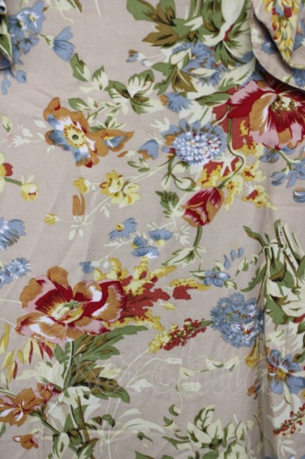 画像4: INGEBORG / 絵画フラワープリントスカート  ベージュ T-25-08-30-038-LO-SK-SA-ZS (4)