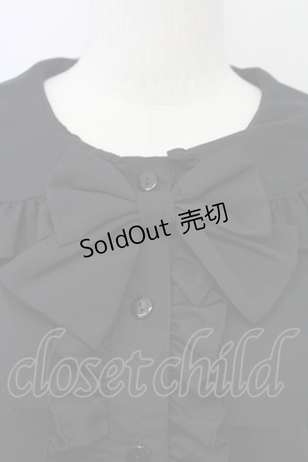 画像4: heavenly garden / フリル襟長袖ブラウス  黒 T-25-08-30-004-LO-BL-SA-ZI (4)