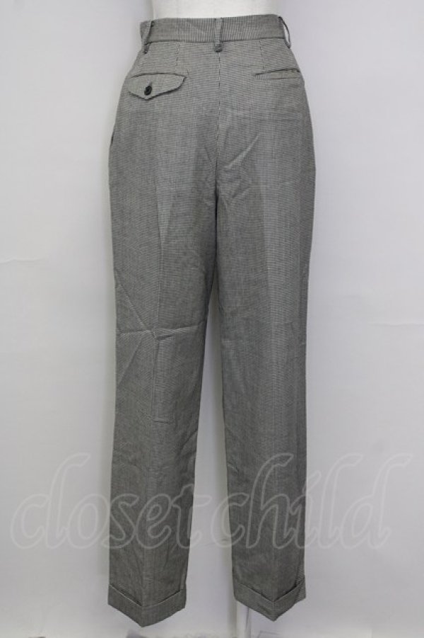 画像2: INGEBORG / 千鳥柄パンツ  黒Ｘアイボリー T-25-08-30-042-LO-PA-SA-ZS (2)