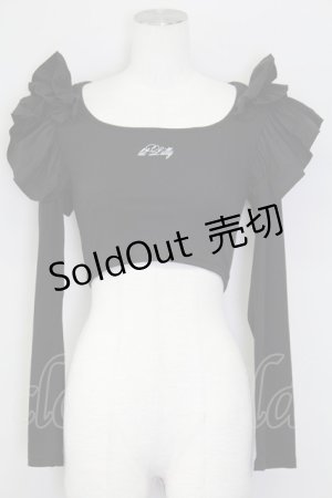 画像: lilLilly / 3段フリルニットショートトップス  黒 T-25-08-30-005-LO-TO-SA-ZI