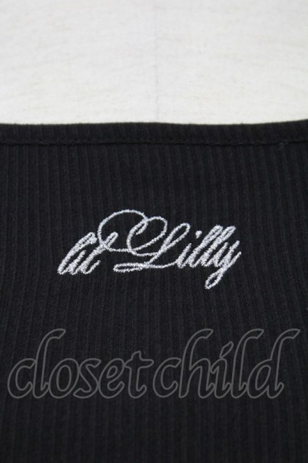 画像4: lilLilly / 3段フリルニットショートトップス  黒 T-25-08-30-005-LO-TO-SA-ZI (4)