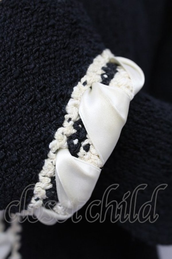 画像6: INGEBORG / サイドリボンデザインジャケット  黒Ｘ白 T-25-08-30-007-LO-JA-SA-ZI (6)