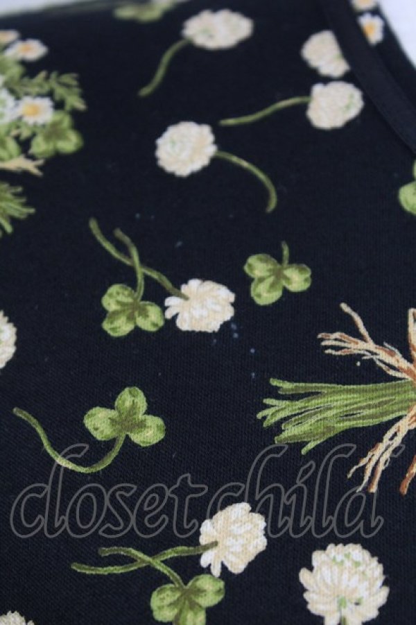 画像4: PINK HOUSE / シロツメクサ&クローバー半袖カットソー  黒 T-25-08-30-008-LO-TO-SA-ZT221 (4)