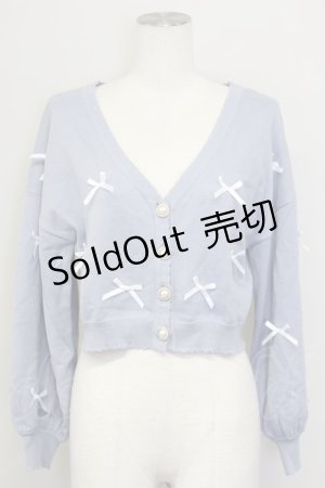 画像: Amavel / Dreamy Ribbon Wrappingカーディガン  ブルー T-25-08-30-014-CA-TO-SA-ZI