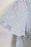画像4: Franche Lippee / ストライプ立ち襟半袖ブラウス  青ｘ白 T-25-08-30-015-LO-BL-SA-ZI (4)