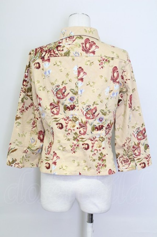 画像2: INGEBORG / フラワープリントチェックジャケット  アイボリー T-25-08-30-016-LO-JA-SA-ZI (2)