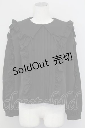 画像: Swankiss / classic ribbon B/L ブラウス  黒 T-25-08-30-002-CA-BL-SA-ZT