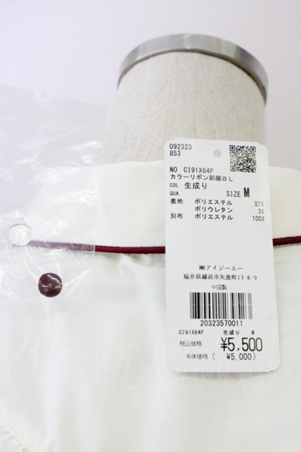 画像4: axes femme POETIQUE / カラーリボン刺繍ブラウス M キナリ T-25-09-05-002-AX-BL-SA-ZI (4)