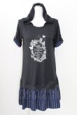 画像1: axes femme / フード付チュニックワンピース M ブラック×ネイビー T-25-09-05-018-AX-OP-SA-ZI (1)