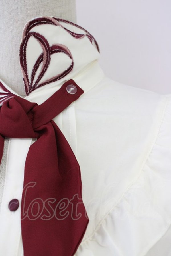 画像5: axes femme POETIQUE / カラーリボン刺繍ブラウス M キナリ T-25-09-05-002-AX-BL-SA-ZI (5)