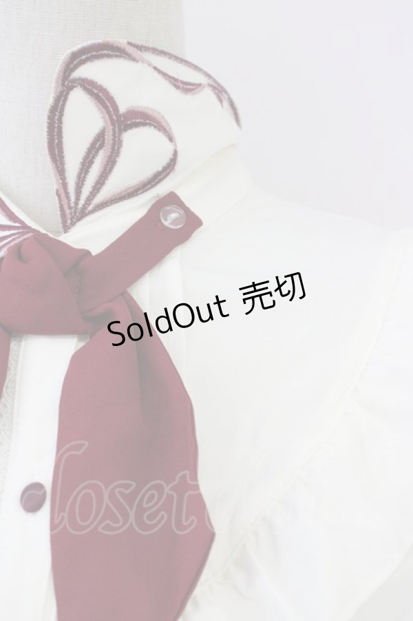 画像5: axes femme POETIQUE / カラーリボン刺繍ブラウス M キナリ T-25-09-05-002-AX-BL-SA-ZI (5)