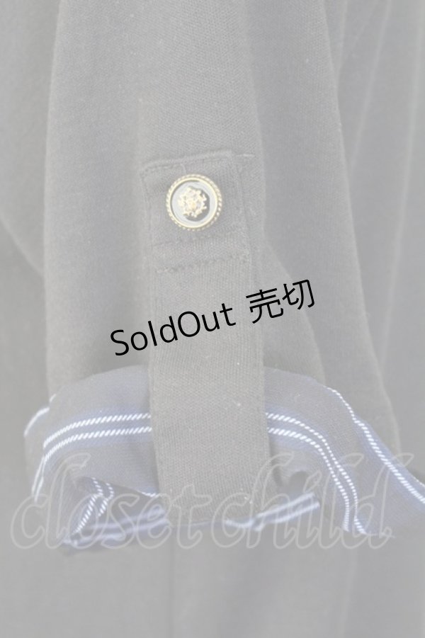 画像4: axes femme / フード付チュニックワンピース M ブラック×ネイビー T-25-09-05-018-AX-OP-SA-ZI (4)