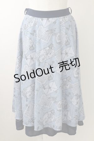 画像: axes femme POETIQUE / プリュムプリントスカート  ブルー T-25-09-05-024-AX-SK-SA-ZI
