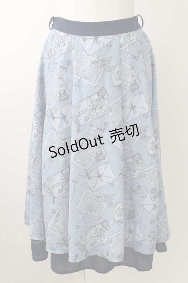 画像1: axes femme POETIQUE / プリュムプリントスカート  ブルー T-25-09-05-024-AX-SK-SA-ZI (1)