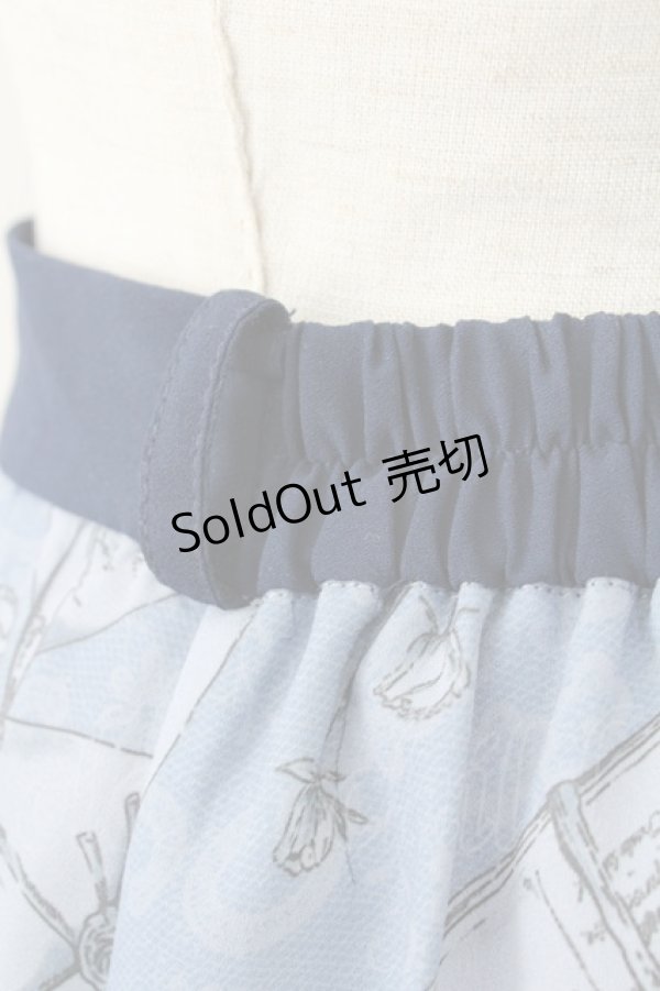 画像4: axes femme POETIQUE / プリュムプリントスカート  ブルー T-25-09-05-024-AX-SK-SA-ZI (4)