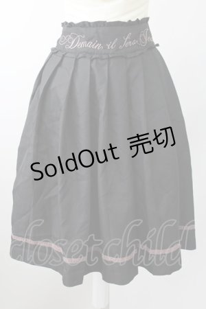 画像: axes femme POETIQUE / ロゴ刺繍プリーツスカート M ブラック T-25-09-05-025-AX-SK-SA-ZI