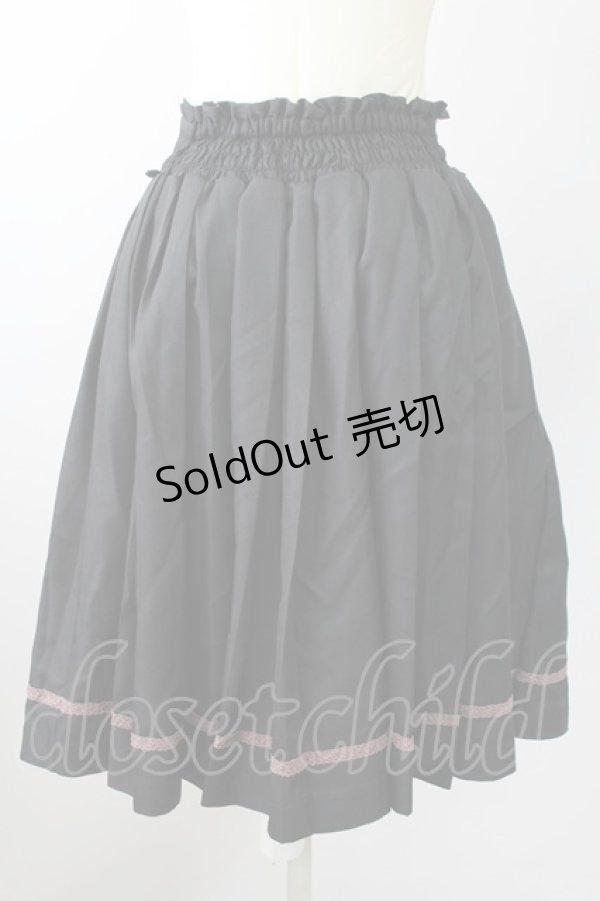 画像2: axes femme POETIQUE / ロゴ刺繍プリーツスカート M ブラック T-25-09-05-025-AX-SK-SA-ZI (2)