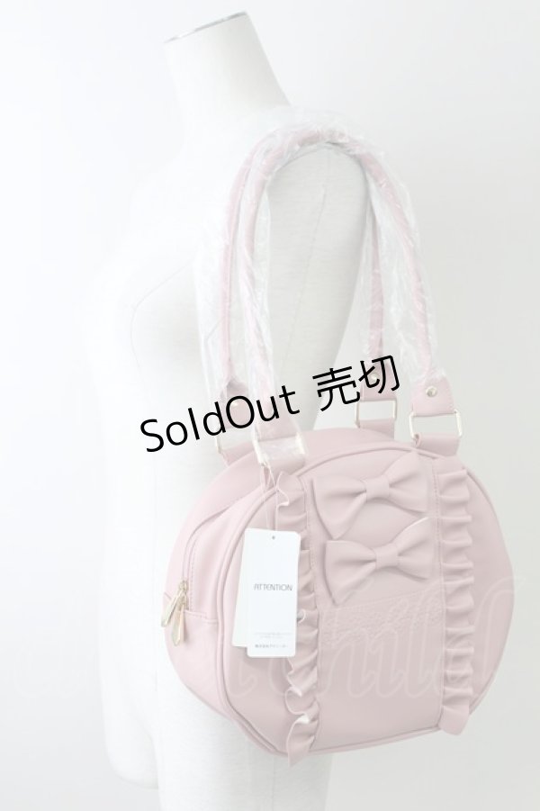 画像1: axes femme kawaii / ツインリボンラウンドバッグ  ピンク T-25-09-05-028-AX-BG-SA-ZI (1)