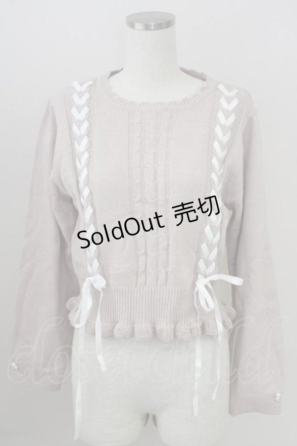 画像1: axes femme / レースアップニットプルオーバー  ピンク T-25-09-05-004-AX-TO-SA-ZI (1)
